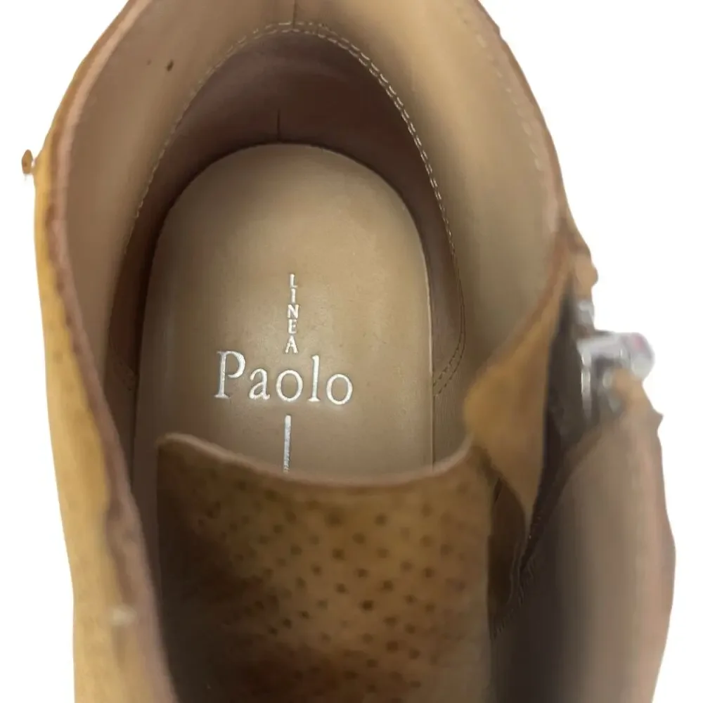 LINEA PAOLO Women's SUEDE PLATFORM WEDGE Shoes Tan Size 7.5 - 3